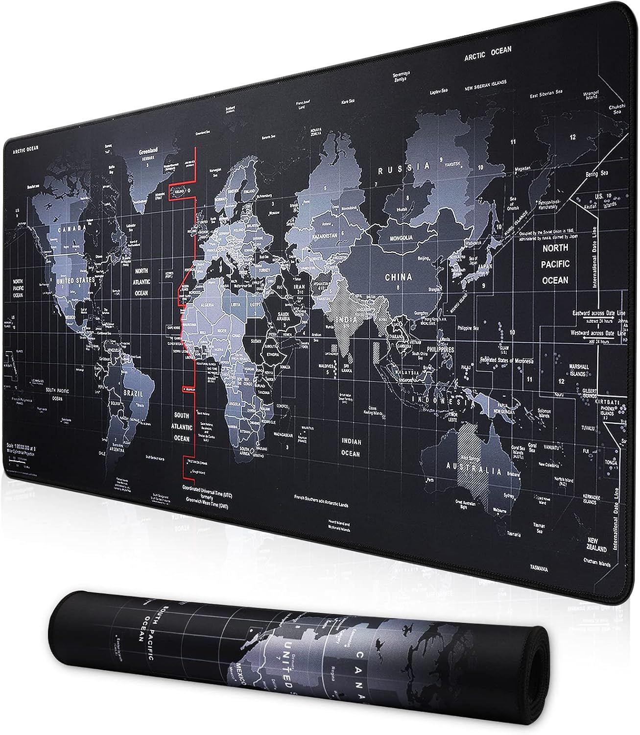 Professional Large Mouse Pad & Computer Game Mouse Mat (35.4x15.7x0.1IN, Map) (90 * 40 Map)