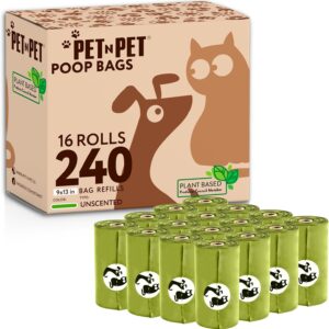 Pet N Pet Poop Bags For Dogs, 240 Counts Plant Based Dog Poop Bags Rolls