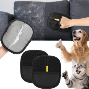 2PCS Pet Hair Removal Glove, Reusable Magical Brush Pet Hair for Cats & Dogs, El