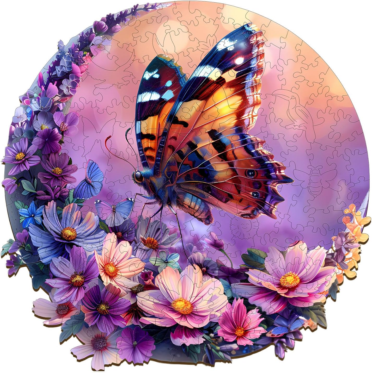 Wooden Puzzles for Adults, Wooden Jigsaw Puzzles for Adults, Butterfly